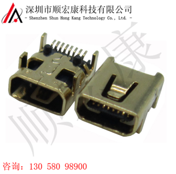MINI 8Pin 四脚全插母座镀金