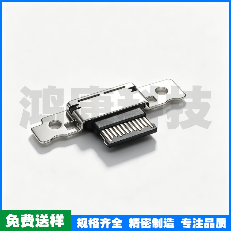 TYPE C 24PIN母座 沉板超薄款 露舌带锁孔 CH=0.25