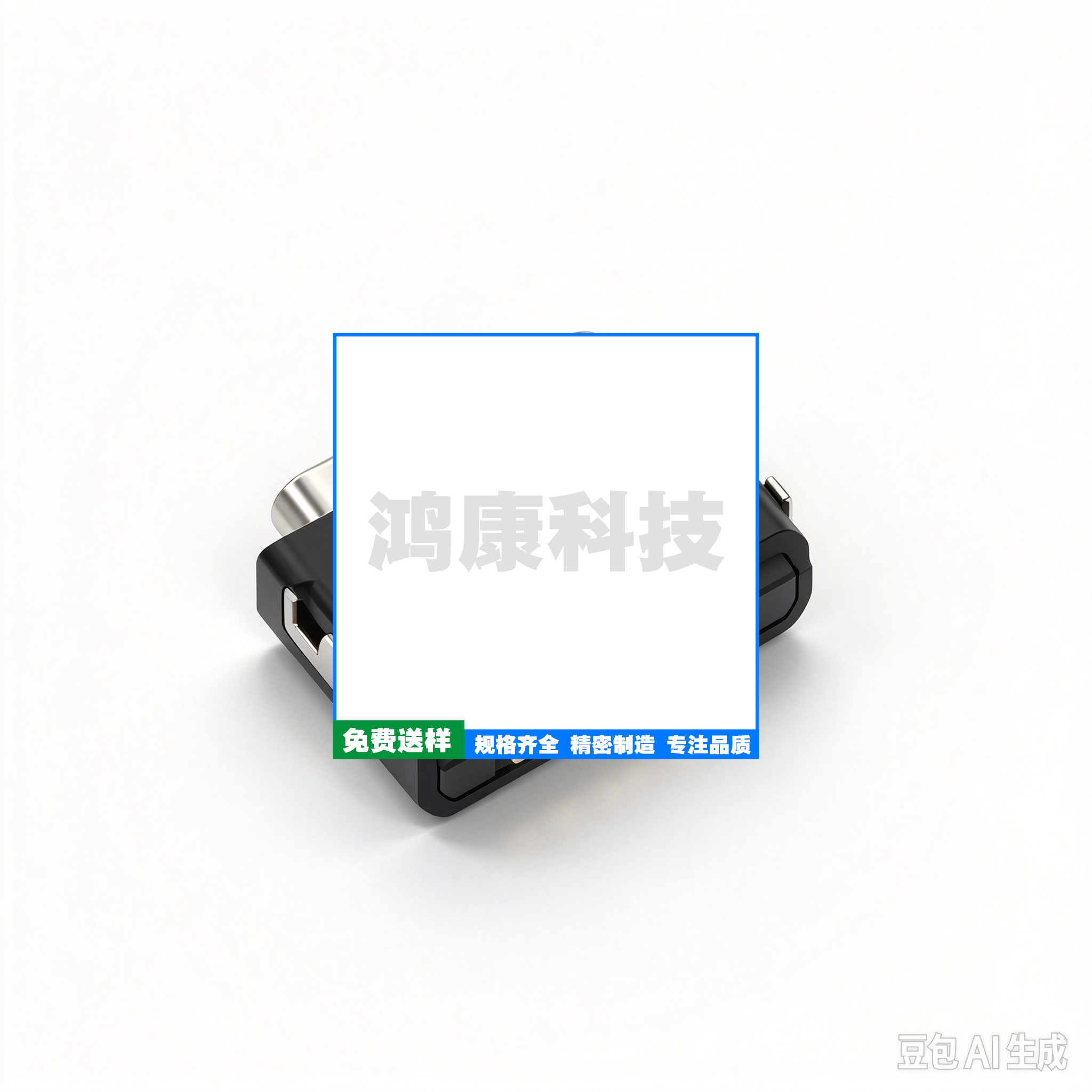 TYPE-C 6PIN8.0四脚插板 有柱 防水 304 不锈钢镀镍 编带