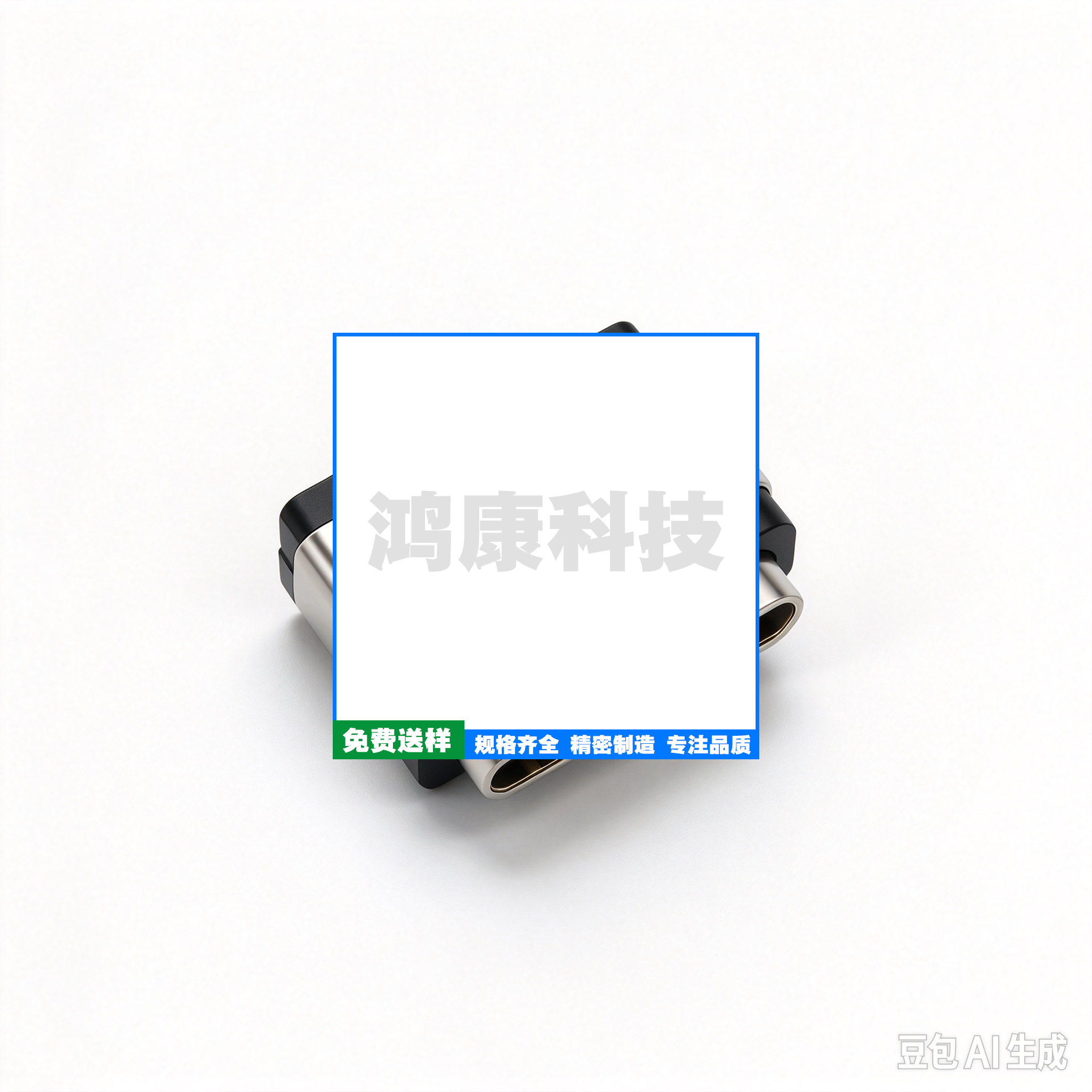 TYPE-C 6PIN8.0四脚插板 有柱 防水 304 不锈钢镀镍 编带
